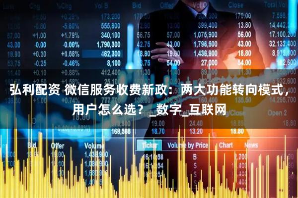 弘利配资 微信服务收费新政：两大功能转向模式，用户怎么选？_数字_互联网