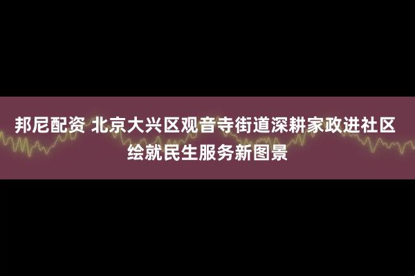 邦尼配资 北京大兴区观音寺街道深耕家政进社区 绘就民生服务新图景